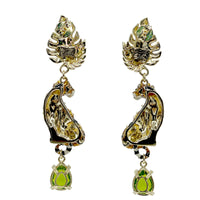 Ritzy Couture DeLuxe Wild Leopard Jungle Dangle Earrings - 22K Gold Plated Brass
