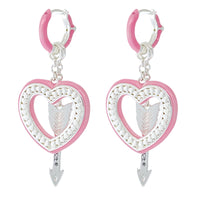 Hearts and Arrows Love Rainbow Earrings " Fine Silver Plating