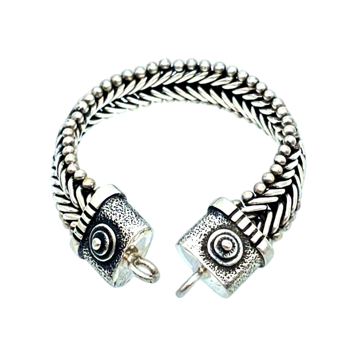 Tabra 925 Sterling Silver Heavy Hand Woven & Cast Bracelet Connector Chain CBR02