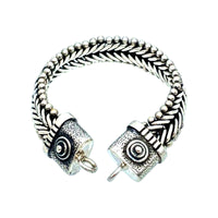 Tabra 925 Sterling Silver Heavy Hand Woven & Cast Bracelet Connector Chain CBR02