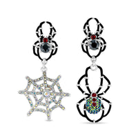 Black Spider Halloween Leverback Earrings - Fine Silver Plate