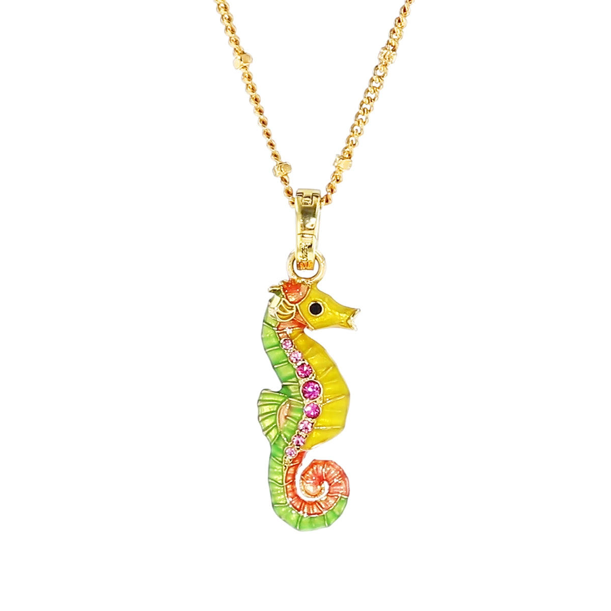 Summer Pastel Seahorse Enhancer Charm by Ritzy Couture DeLuxe - 18k Gold Plating