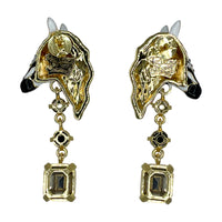 Ritzy Couture DeLuxe Wild Zebra Print Animal Statement Earrings - 22k Gold-Plated