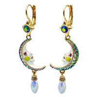 Magical Mystical Crescent Moon Earrings by Ritzy Couture DeLuxe 18k Gold Plating