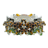 Ritzy Couture DeLuxe Wild Animal Hinged Cuff Bracelet Fine Silver Plated - Sz Med