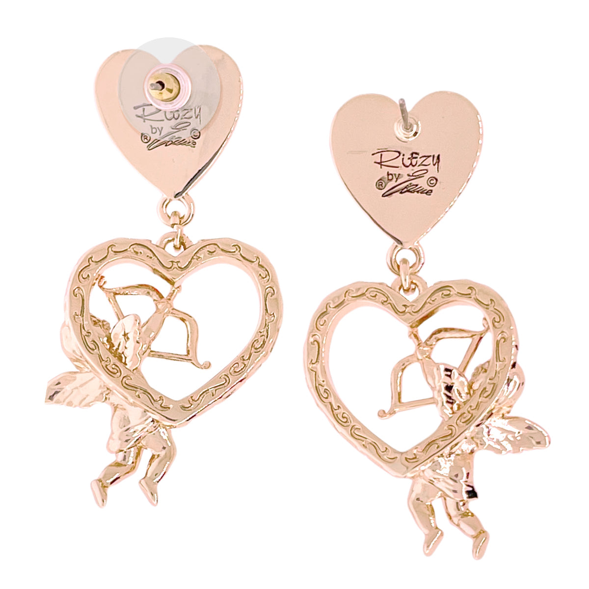 Cupid"s Love Pink Valentine Heart Earring by Ritzy Couture