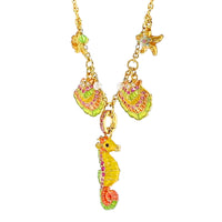 By The Sea 16" Pastel Ocean Charm Necklace "18k Gold Plated