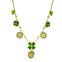 Shamrock St Patricks 18" Charm Necklace by Ritzy Couture DeLuxe-18k Gold Plating