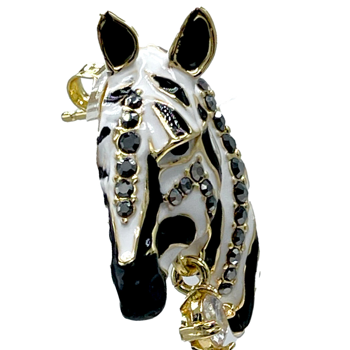 Ritzy Couture DeLuxe Wild Zebra Print Animal Statement Earrings - 22k Gold-Plated