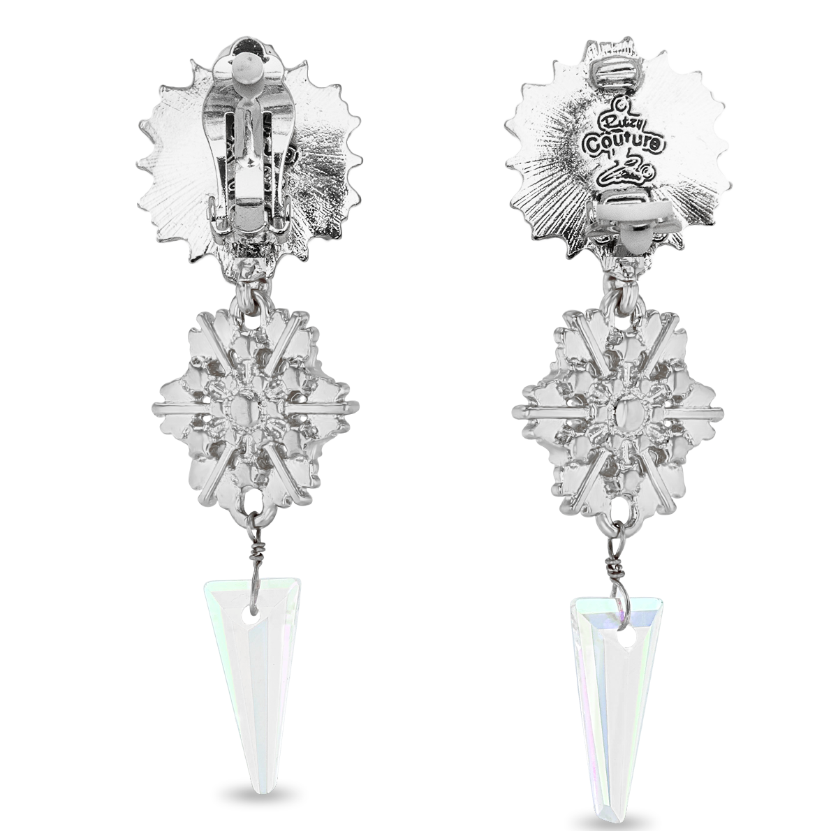 Crystal Snowflake Charm Earrings | Snowflake Earrings