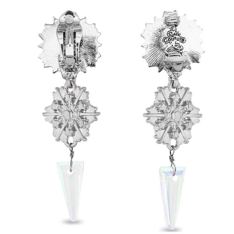 Crystal Winter SnowFlake Earrings by Ritzy Couture DeLuxe - Fine Crystal Winter SnowFlake Earrings by Ritzy Couture DeLuxe - Fine
