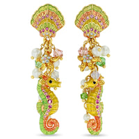 By The Sea Seahorse Shell Starfish Earring "18K Gold Plate