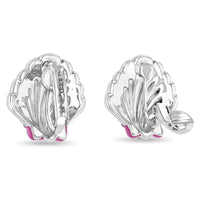 Scallop Sea Shell Pastel Beach Earrings by Ritzy Couture DeLuxe-Fine Silver Plate