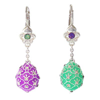 Assymetrical Pastel Easter Egg Earrings Ritzy Couture DeLuxe - Fine Silver Plating