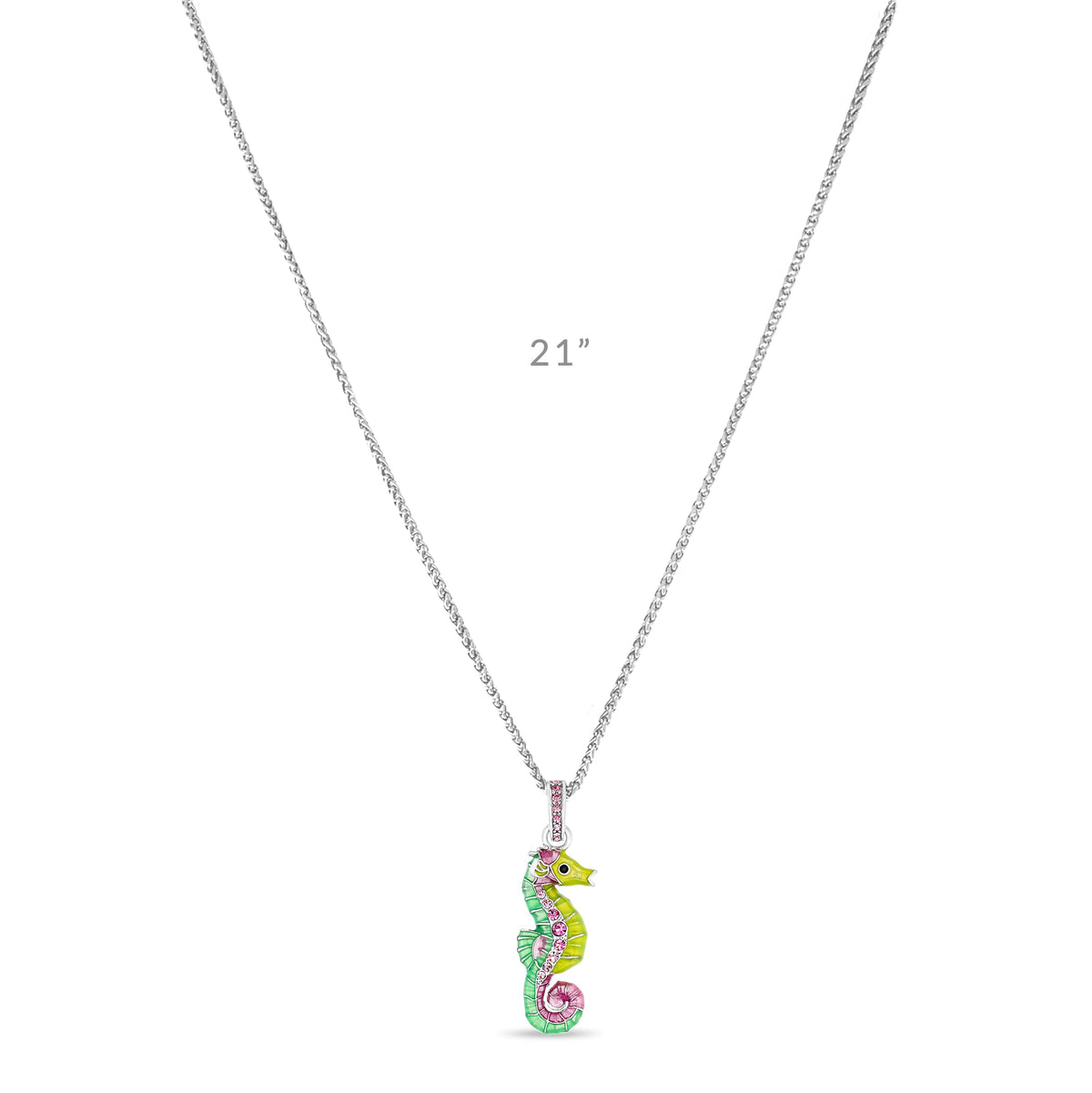 Summer Pastel Seahorse Enhancer Charm by Ritzy Couture DeLuxe-Fine Silver Plated