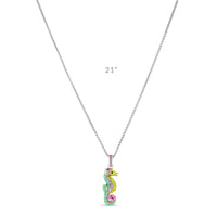 Summer Pastel Seahorse Enhancer Charm by Ritzy Couture DeLuxe-Fine Silver Plated