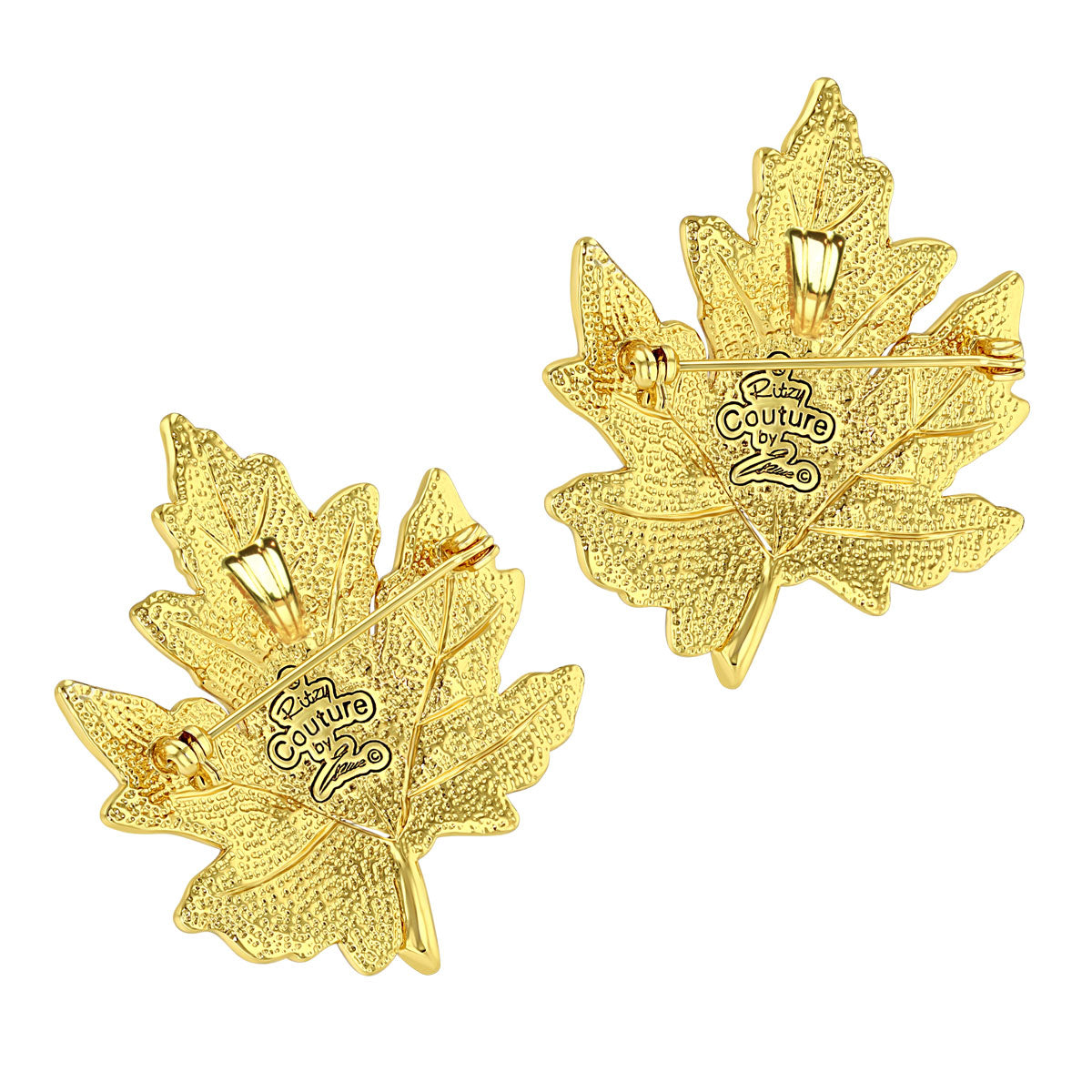 Fall Foliage Multicolor Maple Leaf Pin Pendant by Ritzy Couture