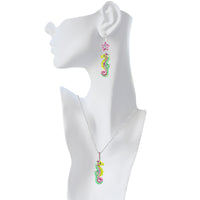 Summer Pastel Seahorse Enhancer Charm by Ritzy Couture DeLuxe-Fine Silver Plated
