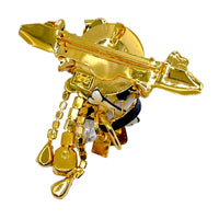 Lunch at The Ritz Bulldog Dog Lover Pin and Pendant Jewelry – 22k Gold Plating