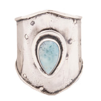 Tabra Jewelry - Silver Larimar Ring For Women