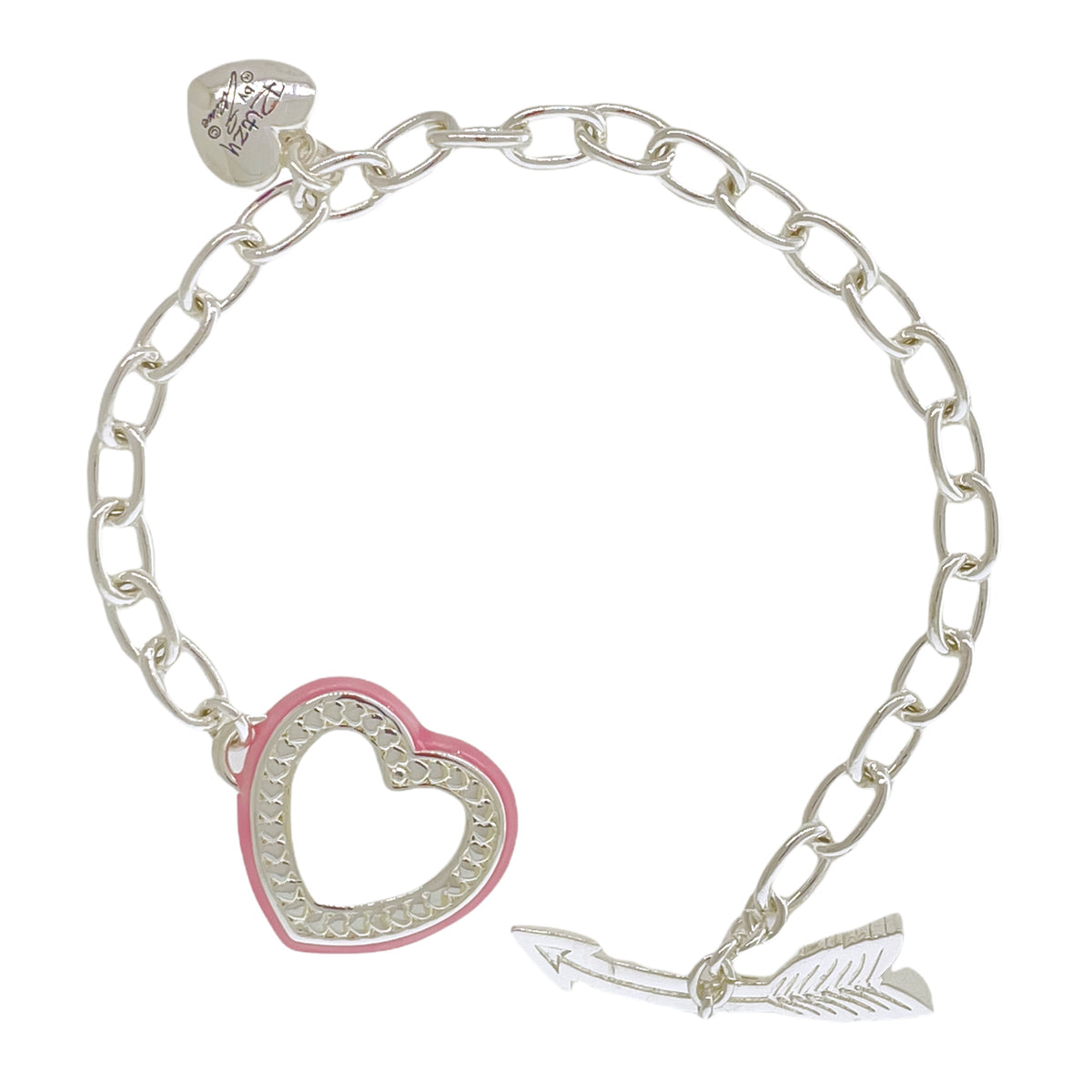 Hearts and Arrows Pastel Rainbow Bracelet - Fine Silver Plating
