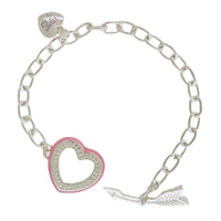 Hearts and Arrows Pastel Rainbow Bracelet - Fine Silver Plating