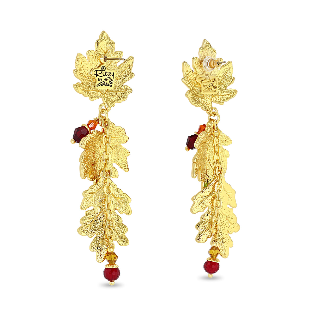 Fall Foliage Acorn Maple & Oak Leaves Earrings by Ritzy Couture