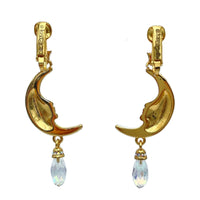 Magical Mystical Crescent Moon Earrings by Ritzy Couture DeLuxe 18k Gold Plating
