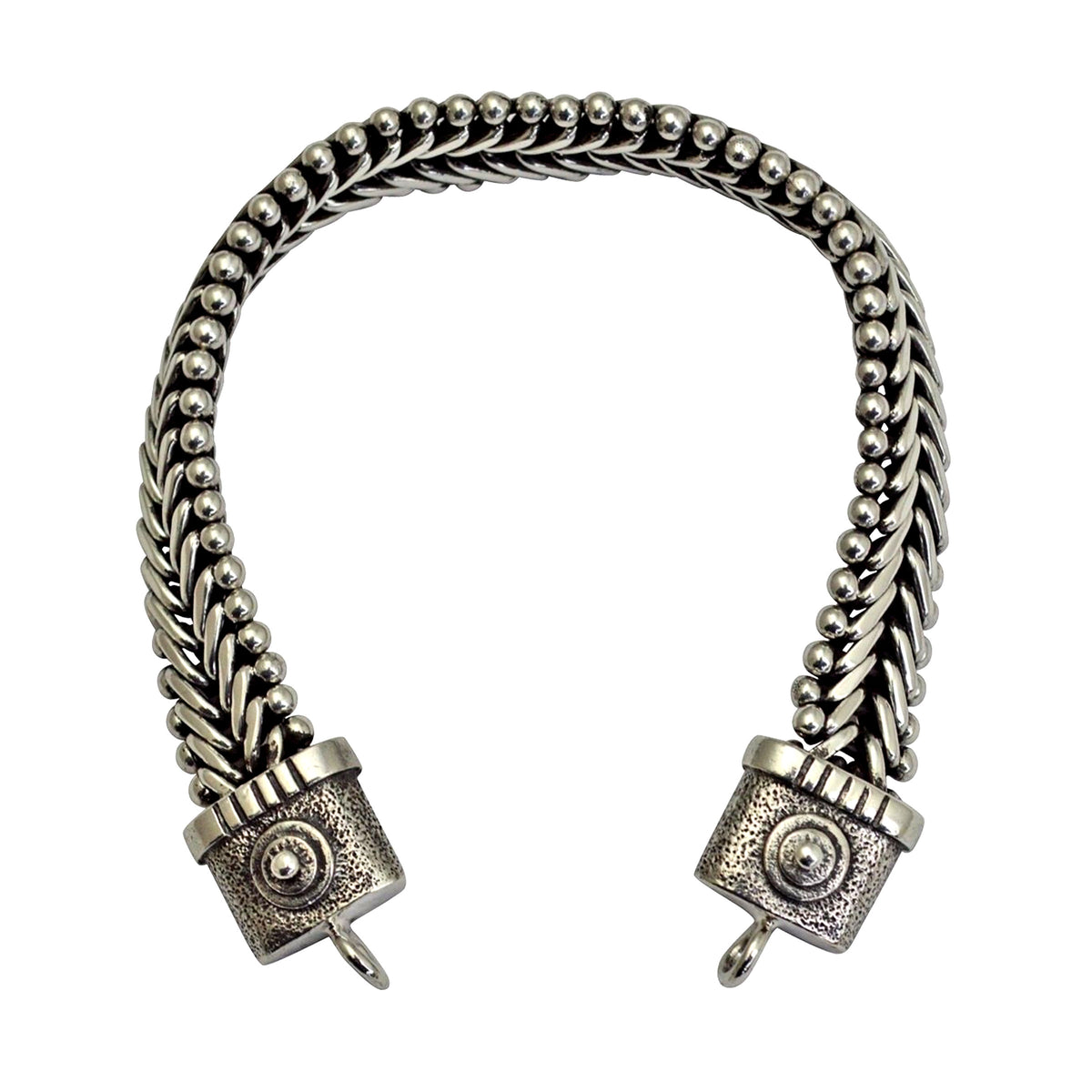 Tabra 925 Sterling Silver Heavy Hand Woven & Cast Bracelet Connector Chain CBR02