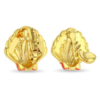 Scallop Sea Shell Pastel Beach Earrings by Ritzy Couture DeLuxe -18k Gold Plated