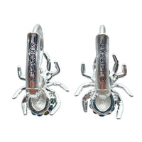 Spooky Spider Halloween Leverback Earrings Ritzy Couture DeLuxe - Silver Plating