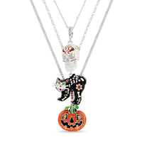 Black Cat Halloween Kitty Enhancer Charm - Fine Silver Plated