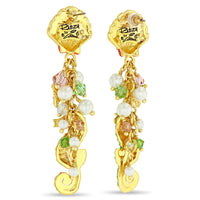 By The Sea Seahorse Shell Starfish Earring "18K Gold Plate