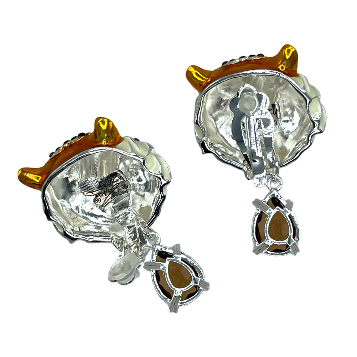 Ritzy Couture DeLuxe Bengal Tiger Earrings - Animal Inspired - Fine Silver Plated