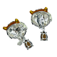 Ritzy Couture DeLuxe Bengal Tiger Earrings - Animal Inspired - Fine Silver Plated