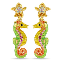Pastel Starfish and Seahorse Earrings " 18K Gold Plated