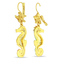Pastel Starfish and Seahorse Earrings " 18K Gold Plated