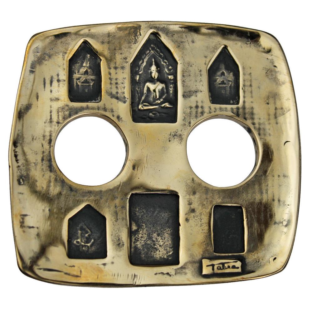 Tabra Jewelry Belt Buckles Antiqued Bronze Sacred Buddhas Vault BB13 - Bronze
