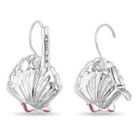 Scallop Sea Shell Pastel Beach Earrings by Ritzy Couture DeLuxe-Fine Silver Plate