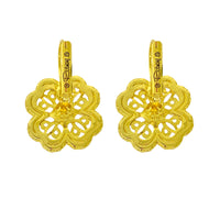 Celtic Clover Green St Patrick Earrings -18k Gold Plating