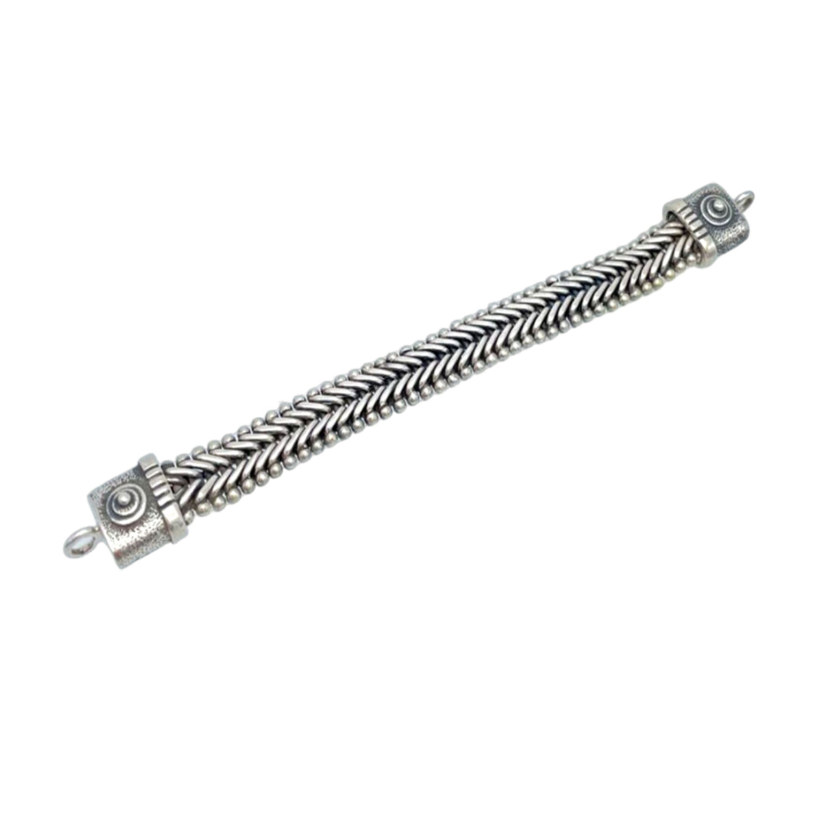 Tabra 925 Sterling Silver Heavy Hand Woven & Cast Bracelet Connector Chain CBR02