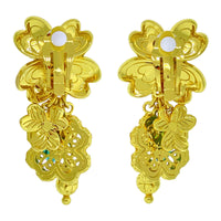 Clover Emerald St Patricks Earrings - 18k Gold Plating