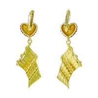 July 4th Heart Dangle Lightweight Earrings Ritzy Couture