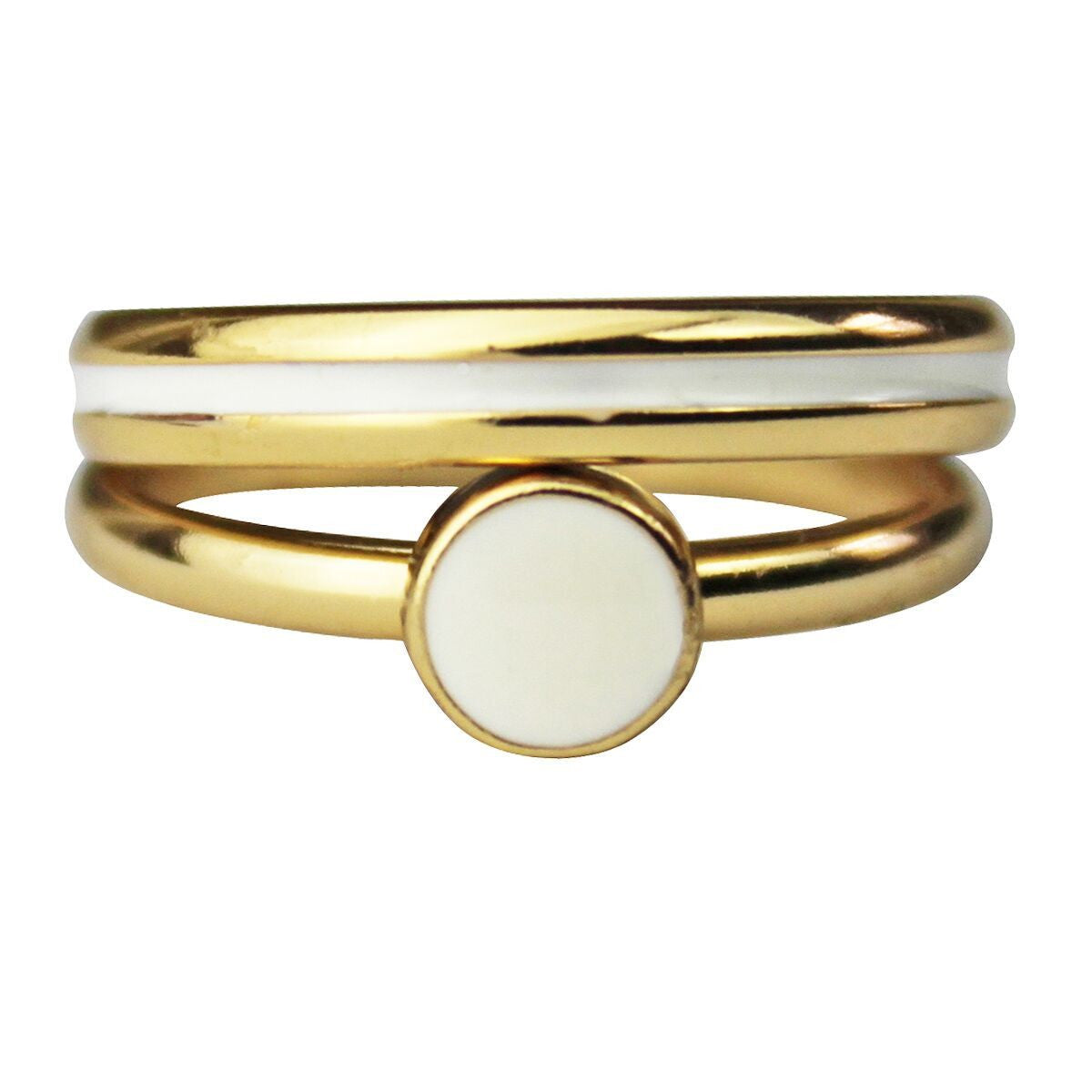 Two Rings White Enamel Set | Front Side