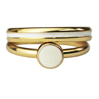 Two Rings White Enamel Set | Front Side