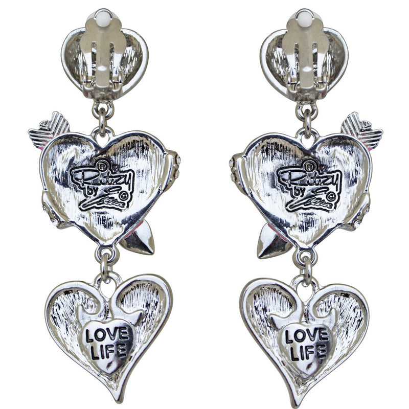 Love Heart & Arrow Dangle Earrings