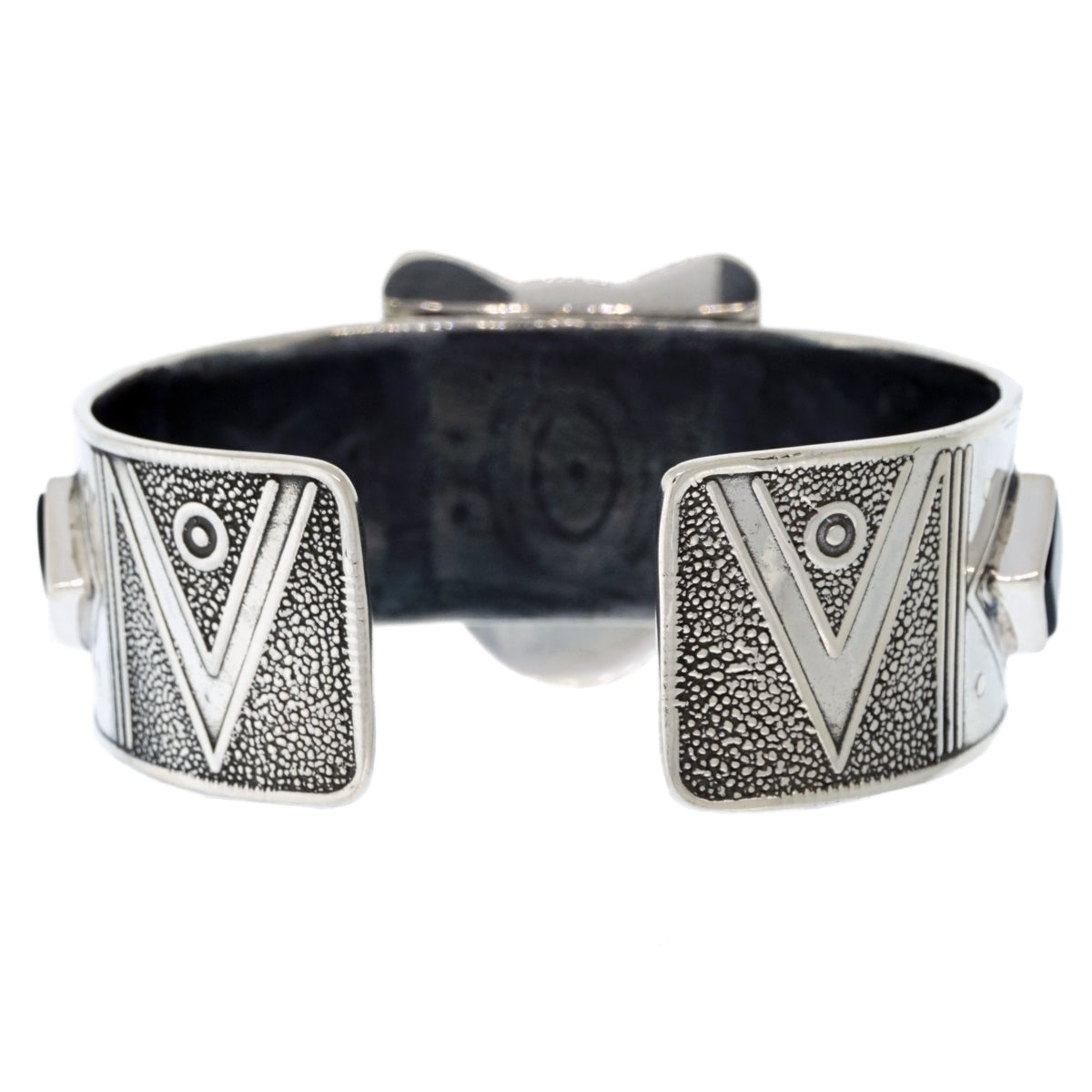 Tabra Jewelry - Bronze Jaguar Onyx Cuff Bracelet - Back Side