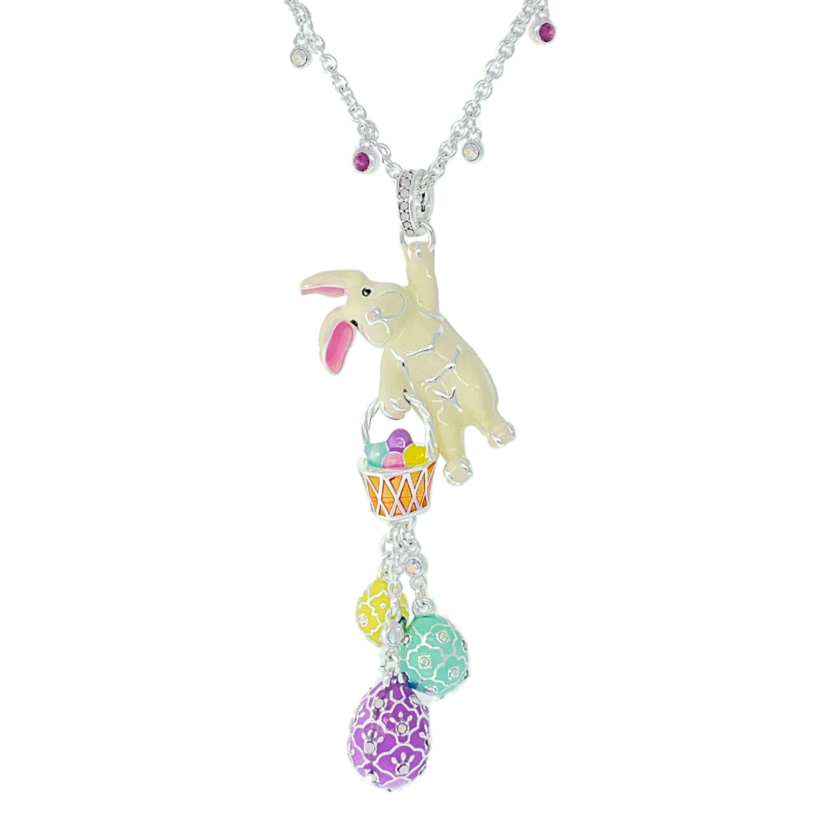 Adorable Easter Bunny Basket Necklace