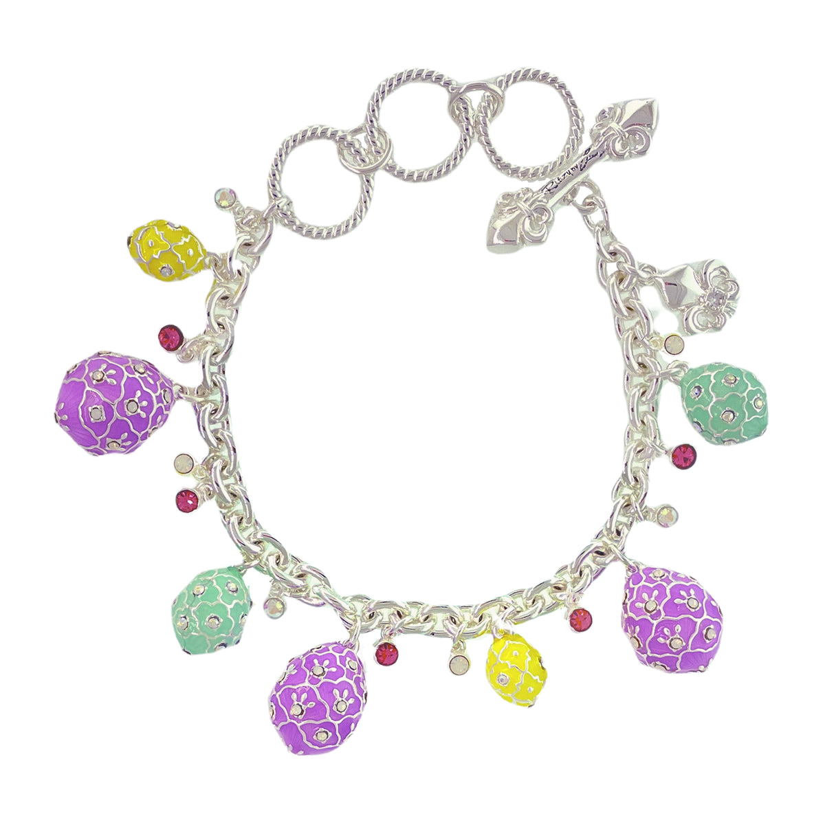 Easter Parade Egg Hunt Pastel Bracelet-Fine Silver Plating
