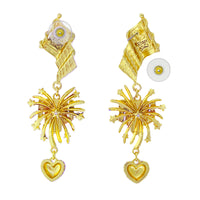Majestic Flag July 4th Fireworks Earrings -18k Gold Plating